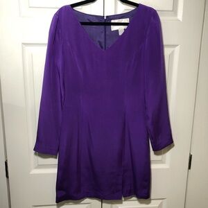 Purple 100% Silk Hugo Buscati Collection Dress Size 8